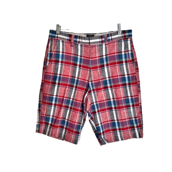 J. Crew Mixed Plaid Rivington Shorts Summer Flat Front Multicolor Men's Size 30 - Picture 1 of 10